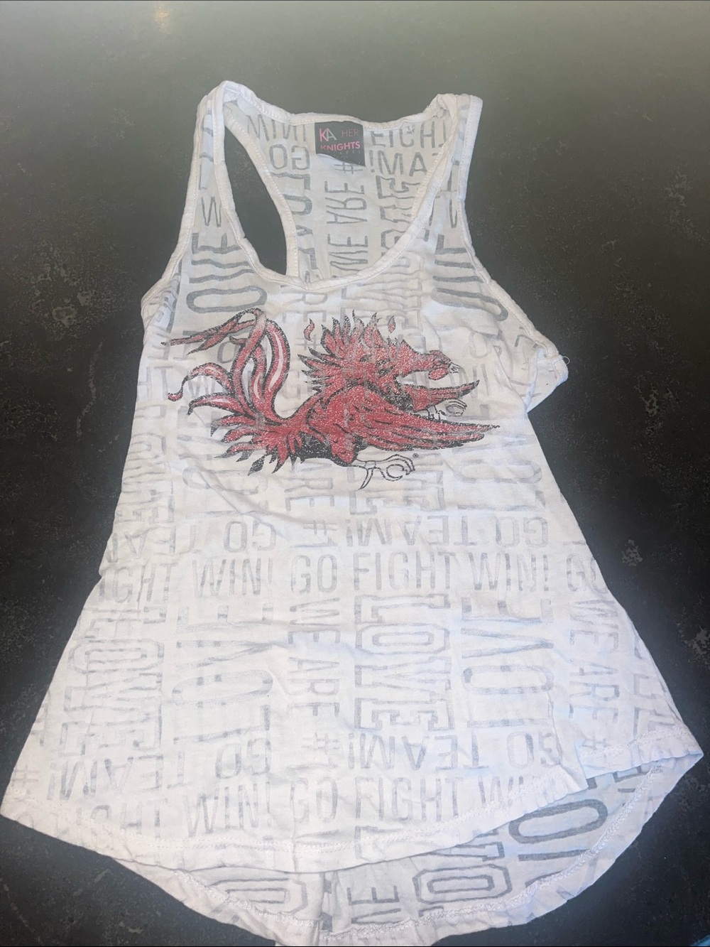 Vintage Carolina Gamecock White Racerback Tank